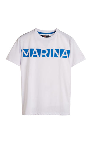 Marina Militare, Pure Cotton White  T-Shirt With Frontal Print