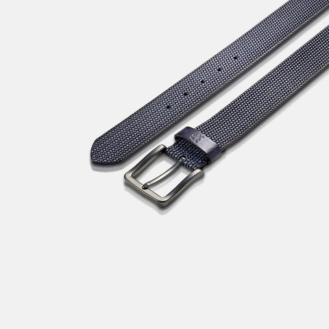 Lerros, Navy Belt  In Embossed Buffalo Leather