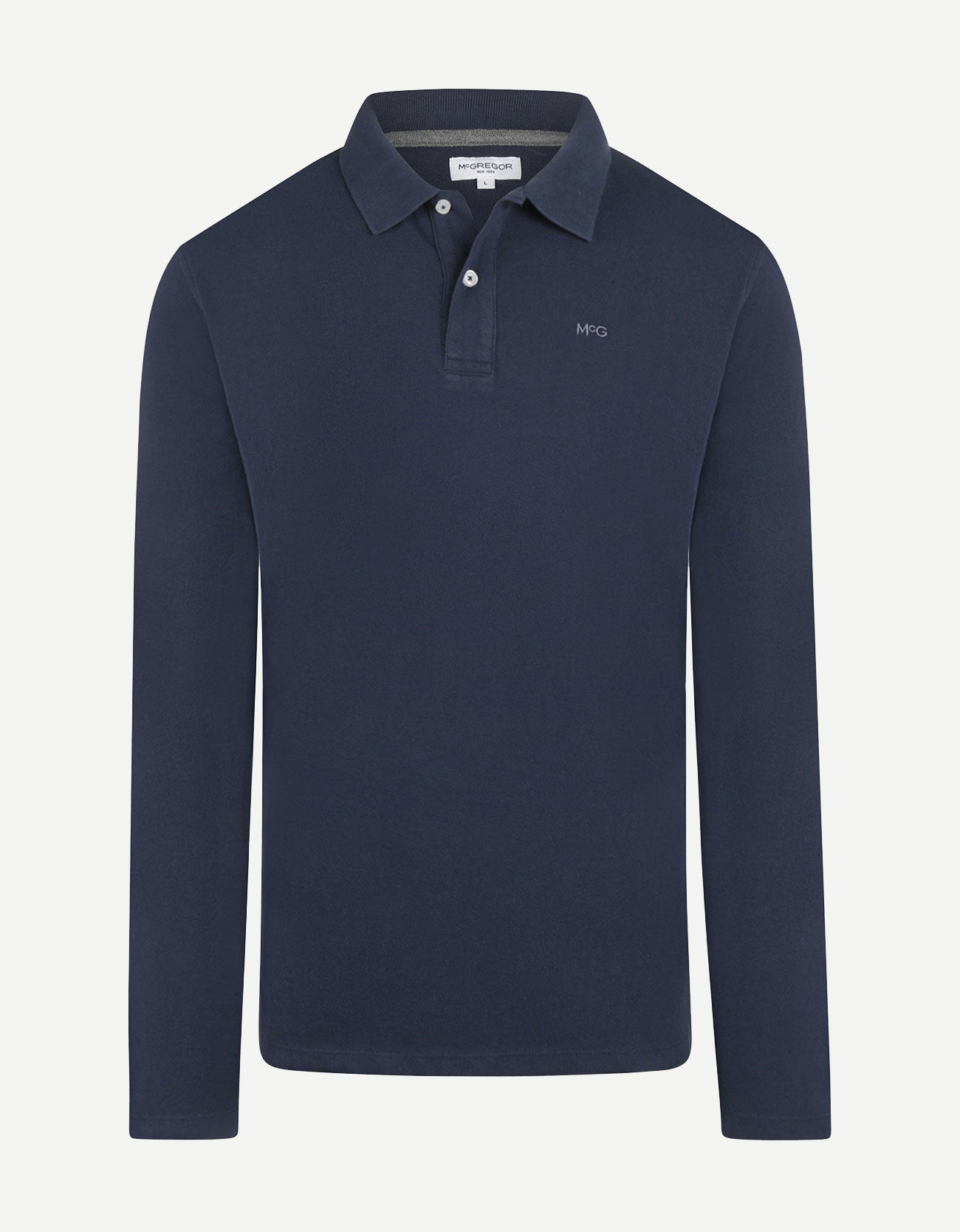 McGregor, Long Sleeves Pique Navy Polo Shirt