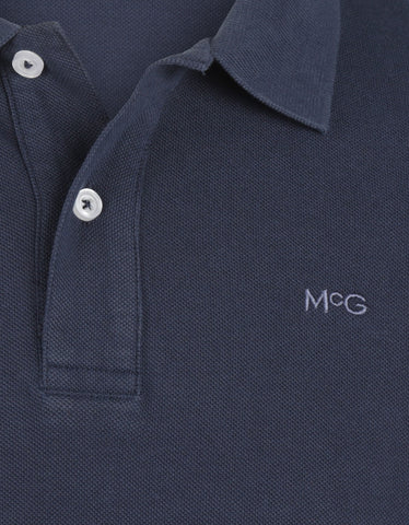 McGregor, Long Sleeves Pique Navy Polo Shirt