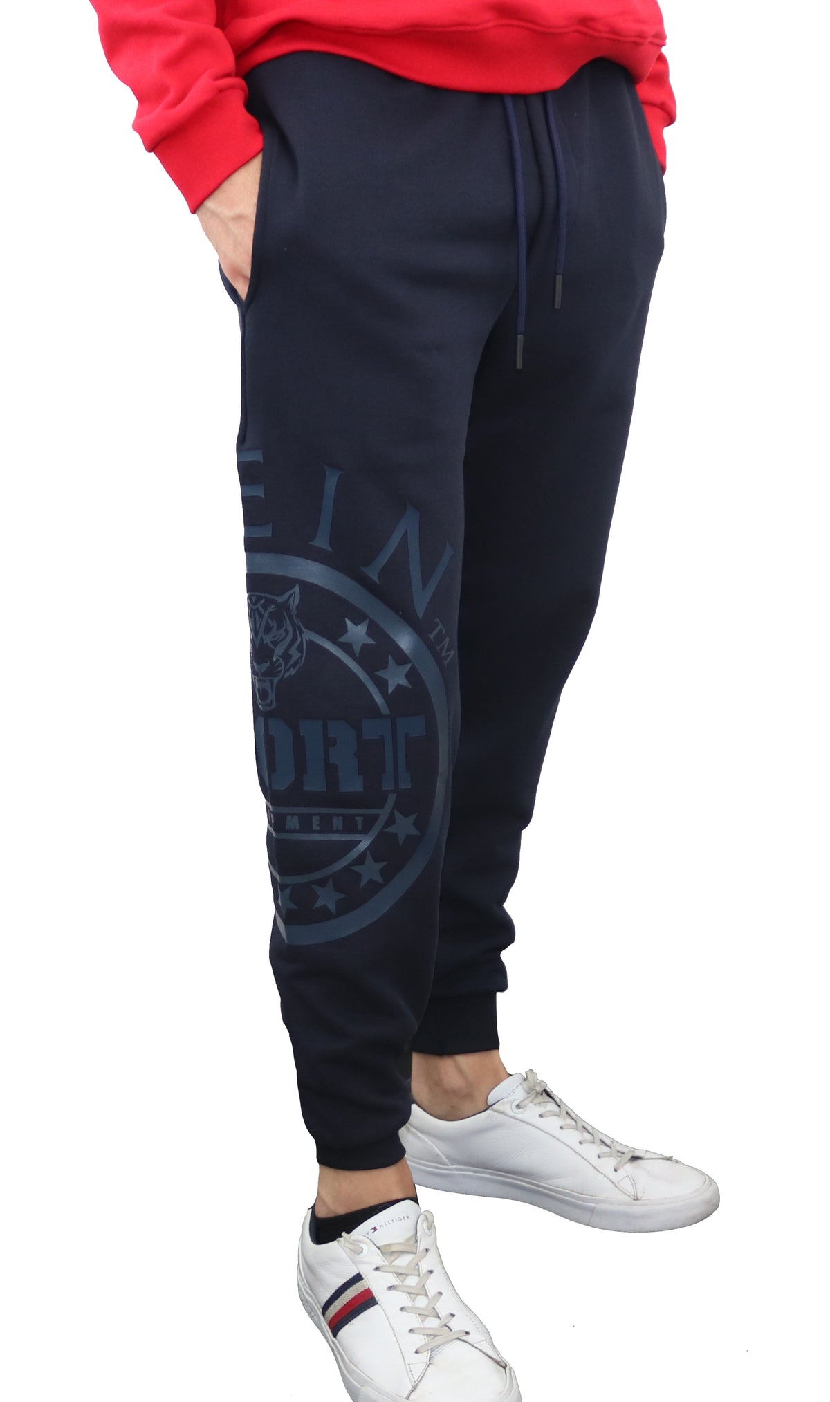 Plein Sport, Navy Sweatpants with Logo