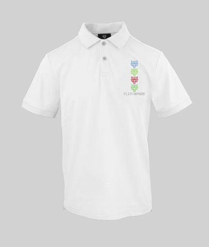 Plein Sport, White Polo With Brand Logo