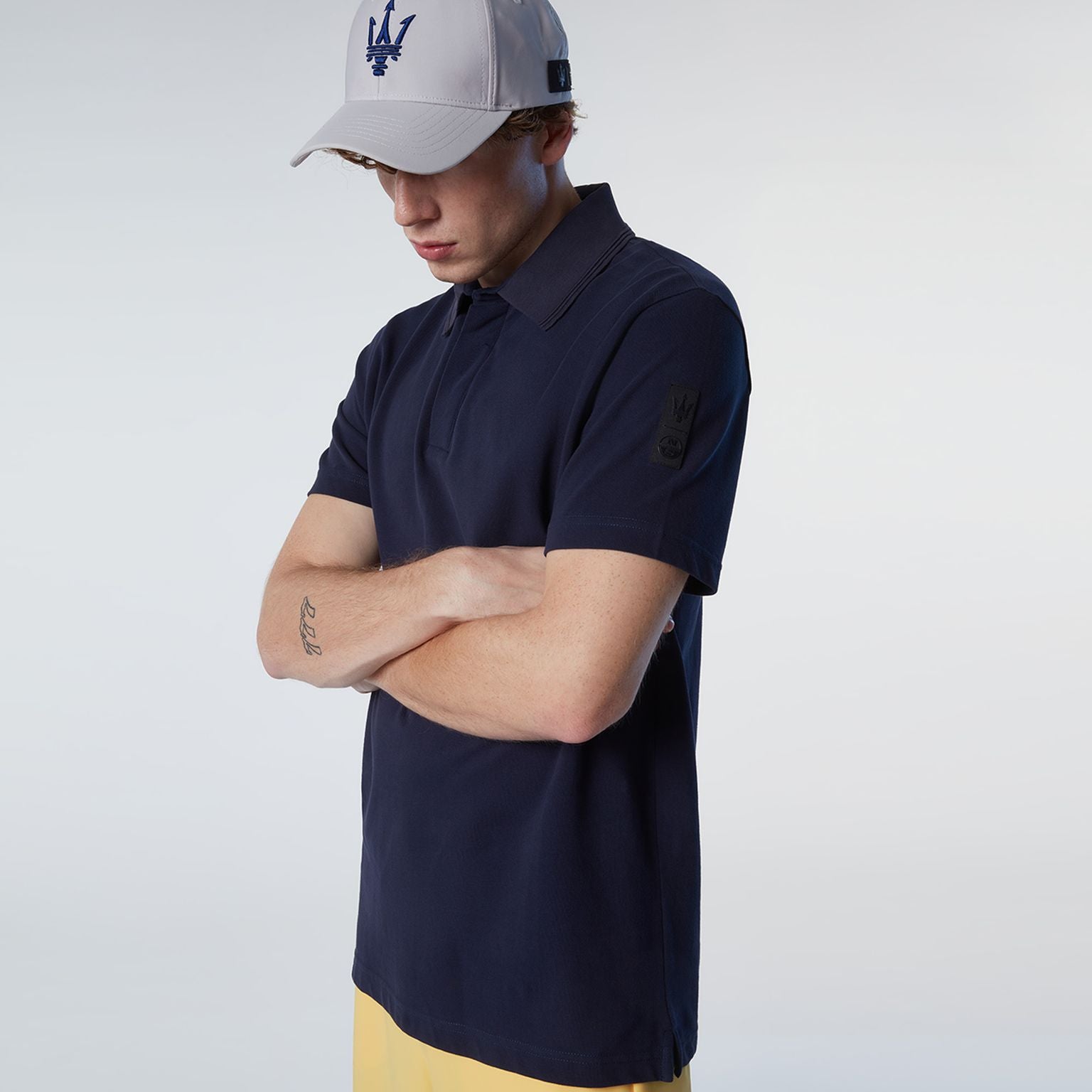 North Sails By Maserati, Navy Blue Technical Pique Polo Shirt