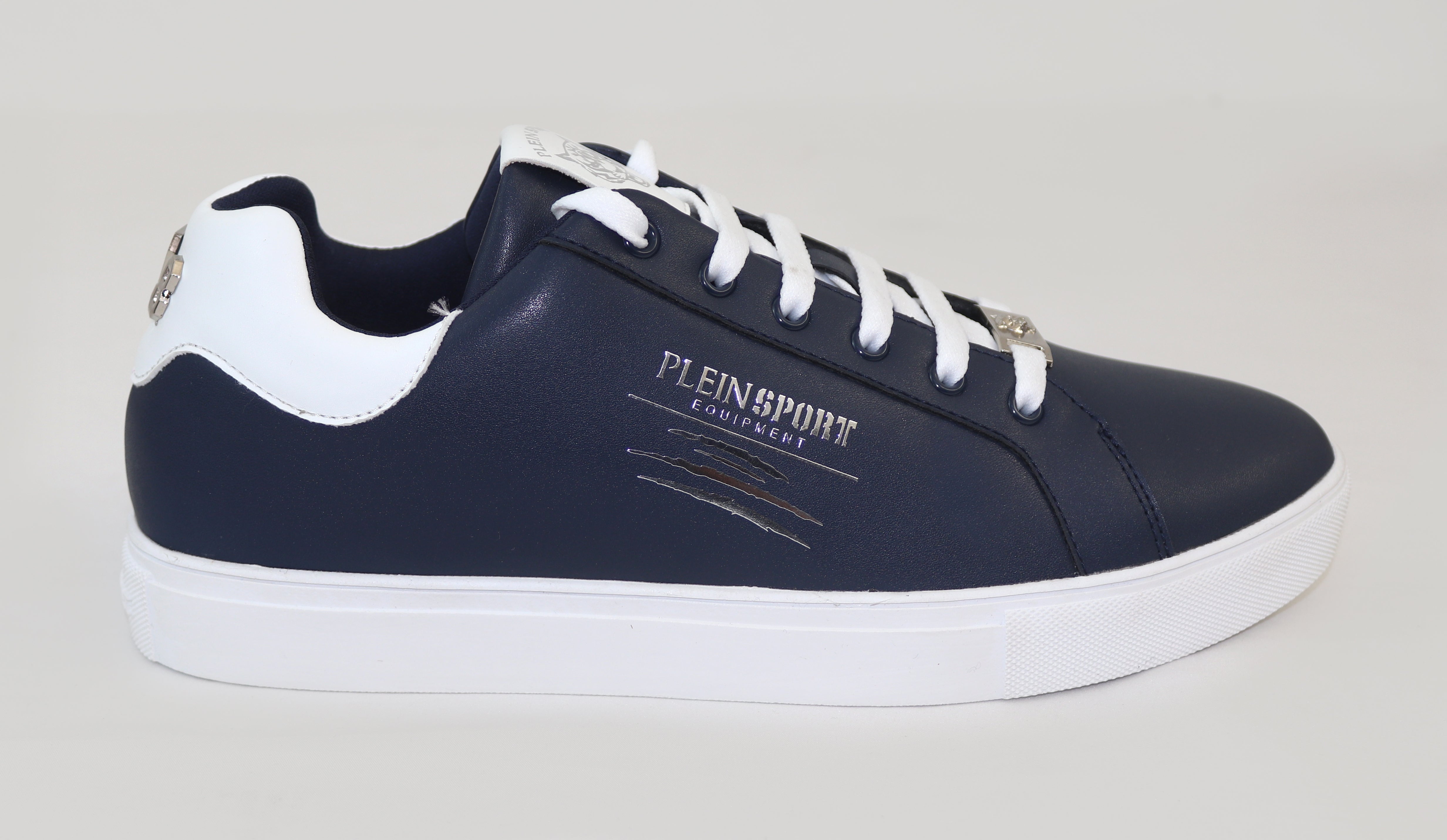 Plein Sport, Navy Leather Shoes With Logo