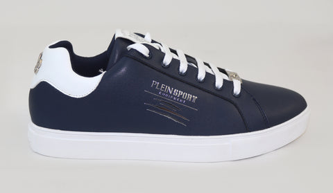 Plein Sport, Navy Leather Shoes With Logo