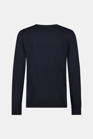 Mcgregor,Navy V-neck  Mix Cotton adn Linen Sweater