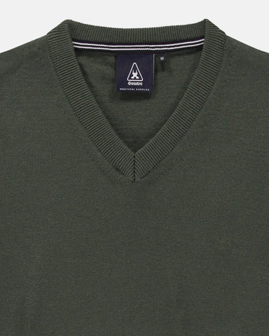 Gaastra, The Schooner  V-Neck Olive Pullover