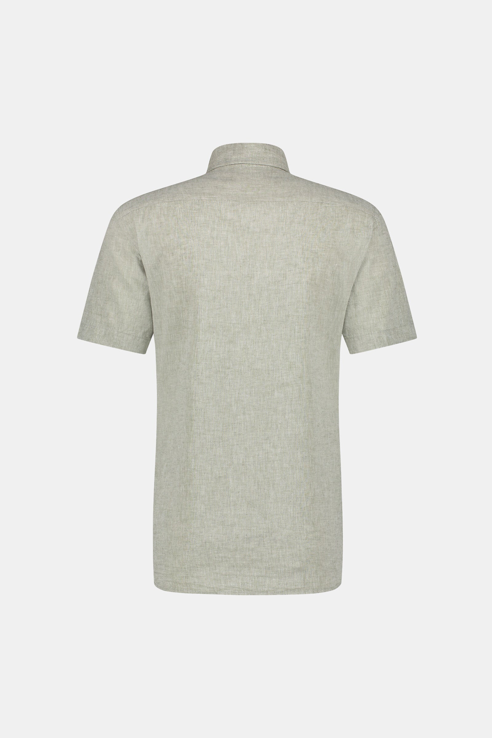 Mcgregor, Lichen Green Regular Fit Short-Sleeved Shirt In Cotton And Linen