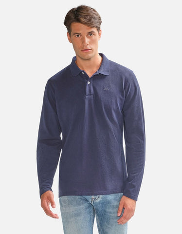 McGregor, Long Sleeves Pique Navy Polo Shirt